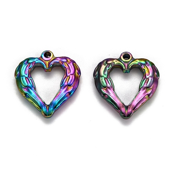 PandaHall 304 Stainless Steel Open Pendants, Heart with Wing, Rainbow Color, 22x20.5x3.5mm, Hole: 1.8mm 304 Stainless Steel Heart
PandaHall 304 Stainless Steel Open Pendants, Heart with Wing, Rainbow Color, 22x20.5x3.5mm, Hole: 1.8mm 304 Stainless Steel Heart