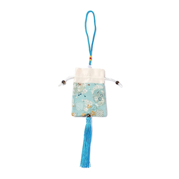 PandaHall Brocade Sachet Bag, Drawstring Floral Embroidered Bag, Rectangle with Tassel, Light Blue, 42cm, Bag: 12.5x8.8x0.2cm, Bead...
PandaHall Brocade Sachet Bag, Drawstring Floral Embroidered Bag, Rectangle with Tassel, Light Blue, 42cm, Bag: 12.5x8.8x0.2cm, Bead...