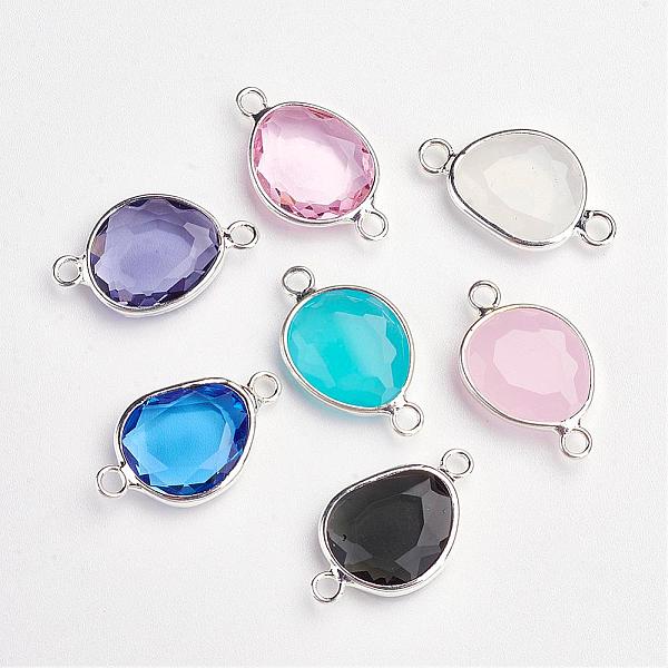 PandaHall Brass Glass Links connectors, Silver Color Plated, teardrop, Faceted, Mixed Color, 22x13x4mm, Hole: 2mm Glass Teardrop Multicolor
PandaHall Brass Glass Links connectors, Silver Color Plated, teardrop, Faceted, Mixed Color, 22x13x4mm, Hole: 2mm Glass Teardrop Multicolor