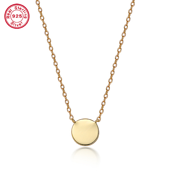 PandaHall 925 Sterling Silver Flat Round Pendant Necklaces for Women, Cable Chains Necklaces, Real 18K Gold Plated, 15-3/8 inch(39cm)...
PandaHall 925 Sterling Silver Flat Round Pendant Necklaces for Women, Cable Chains Necklaces, Real 18K Gold Plated, 15-3/8 inch(39cm)...