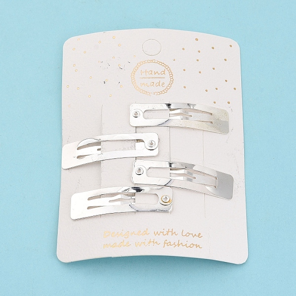 PandaHall Rectangle Iron Snap Hair Clip Findings, DIY Hair Accessories Making, Platinum, 11x39.5x3.5mm, 4pcs/card Iron
PandaHall Rectangle Iron Snap Hair Clip Findings, DIY Hair Accessories Making, Platinum, 11x39.5x3.5mm, 4pcs/card Iron