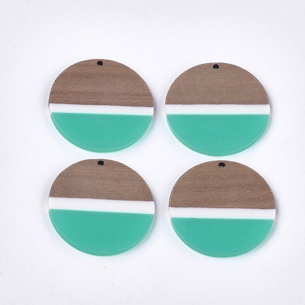 PandaHall Resin & Walnut Wood Pendants, Flat Round, Medium Turquoise, 38~38.5x3mm, Hole: 2mm Resin+Wood Flat Round Cyan
PandaHall Resin & Walnut Wood Pendants, Flat Round, Medium Turquoise, 38~38.5x3mm, Hole: 2mm Resin+Wood Flat Round Cyan