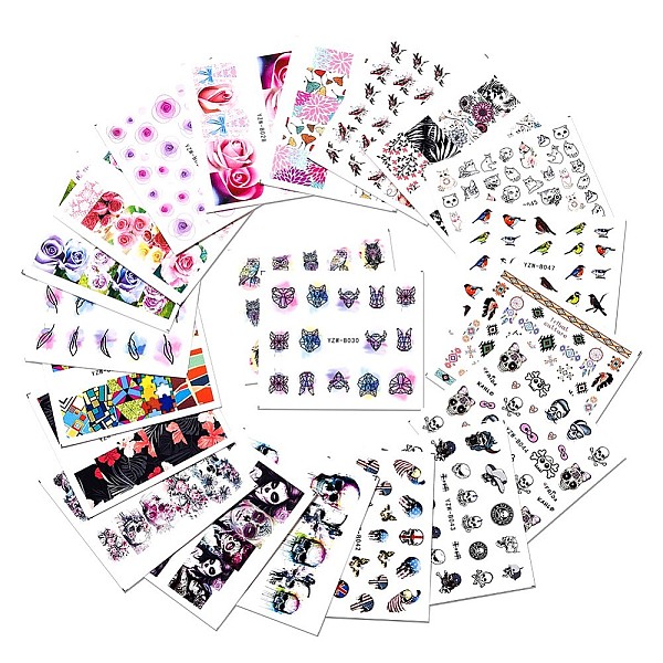 PandaHall Nail Art Water Transfer Sticker, Owl Animal Rose Skull Watermark Nail Decals, for Woman Girls Nails Design Manicure Tips..., Multicolor
PandaHall Nail Art Water Transfer Sticker, Owl Animal Rose Skull Watermark Nail Decals, for Woman Girls Nails Design Manicure Tips..., Multicolor