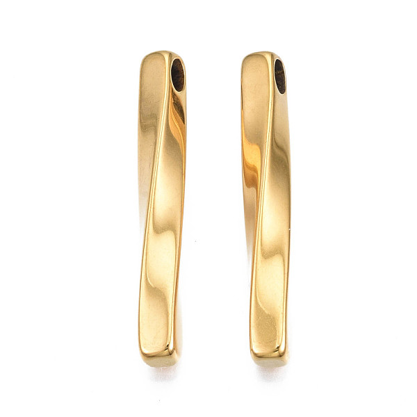 PandaHall 201 Stainless Steel Pendants, Twist, Golden, 40.5x6x6mm, Hole: 3x4mm 201 Stainless Steel Twist
PandaHall 201 Stainless Steel Pendants, Twist, Golden, 40.5x6x6mm, Hole: 3x4mm 201 Stainless Steel Twist
