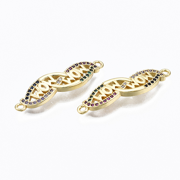 PandaHall 5Pcs Brass Micro Pave Colorful Cubic Zirconia Links Connectors, Nickel Free, Mom, Real 16K Gold Plated, 8x28x3mm, Hole: 1.4mm...
PandaHall 5Pcs Brass Micro Pave Colorful Cubic Zirconia Links Connectors, Nickel Free, Mom, Real 16K Gold Plated, 8x28x3mm, Hole: 1.4mm...