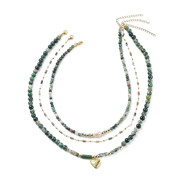PandaHall 3Pcs 3 Style Brass Heart Locket Pendant Necklaces Set, Natural Moss Agate & Pearl & Synthetic Hematite Beaded Stackable Necklaces...
PandaHall 3Pcs 3 Style Brass Heart Locket Pendant Necklaces Set, Natural Moss Agate & Pearl & Synthetic Hematite Beaded Stackable Necklaces...
