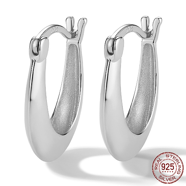 PandaHall Rhodium Plated 925 Sterling Silver Hoop Earrings, Oval, Platinum, 18x15mm Sterling Silver Oval
PandaHall Rhodium Plated 925 Sterling Silver Hoop Earrings, Oval, Platinum, 18x15mm Sterling Silver Oval