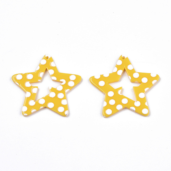 PandaHall Opaque Printed Acrylic Pendants, Star, Gold, 37x39x2~3mm, Hole: 1.5mm Acrylic Star Gold
PandaHall Opaque Printed Acrylic Pendants, Star, Gold, 37x39x2~3mm, Hole: 1.5mm Acrylic Star Gold