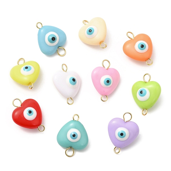 PandaHall Evil Eye Resin Connector Charms, Heart Links with Brass Loops, Mixed Color, Golden, 18.5x14x8.5mm, Hole: 1.8x2mm Brass+Resin Heart..., Multicolor
PandaHall Evil Eye Resin Connector Charms, Heart Links with Brass Loops, Mixed Color, Golden, 18.5x14x8.5mm, Hole: 1.8x2mm Brass+Resin Heart..., Multicolor