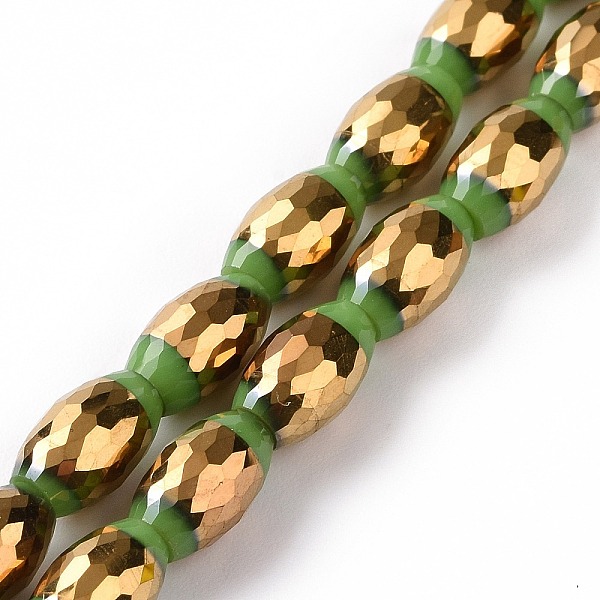 PandaHall Electroplated Glass Beads Strands, Faceted, Half Golden Plated, Rice, Medium Sea Green, 10x6mm, Hole: 1.2mm, about 39pcs/strand...
PandaHall Electroplated Glass Beads Strands, Faceted, Half Golden Plated, Rice, Medium Sea Green, 10x6mm, Hole: 1.2mm, about 39pcs/strand...