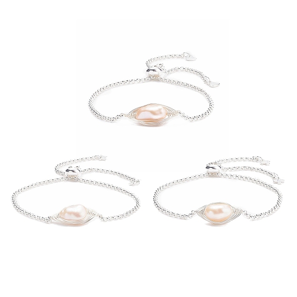 PandaHall Natural Pearl Slide Bracelet with 304 Stainless Steel Bolo Chain, Wire Wrap Jewelry for Women, Silver, Inner Diameter: 5/8~3-3/8..., Brown
PandaHall Natural Pearl Slide Bracelet with 304 Stainless Steel Bolo Chain, Wire Wrap Jewelry for Women, Silver, Inner Diameter: 5/8~3-3/8..., Brown