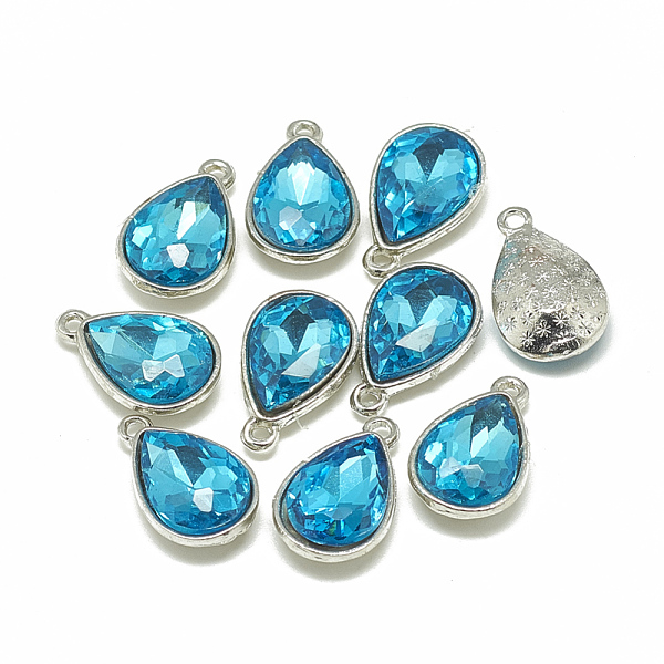 PandaHall Alloy Glass Charms, Faceted, teardrop, Platinum, Deep Sky Blue, 14.5x9x5mm, Hole: 1.5mm Alloy+Glass Teardrop Blue
PandaHall Alloy Glass Charms, Faceted, teardrop, Platinum, Deep Sky Blue, 14.5x9x5mm, Hole: 1.5mm Alloy+Glass Teardrop Blue