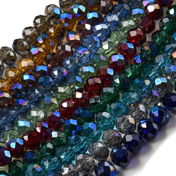 PandaHall Electroplate Glass Beads Strands, Half Plated, Blue Plated, Faceted, Rondelle, Mixed Color, 6x5mm, Hole: 1mm, about..., Multicolor
PandaHall Electroplate Glass Beads Strands, Half Plated, Blue Plated, Faceted, Rondelle, Mixed Color, 6x5mm, Hole: 1mm, about..., Multicolor