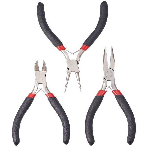 PandaHall Carbon Steel Jewelry Pliers Sets, Ferronickel, Side Cutter, Round Nose and Chain Nose Pliers, Black, 11~12.5cm Carbon Steel Black
PandaHall Carbon Steel Jewelry Pliers Sets, Ferronickel, Side Cutter, Round Nose and Chain Nose Pliers, Black, 11~12.5cm Carbon Steel Black