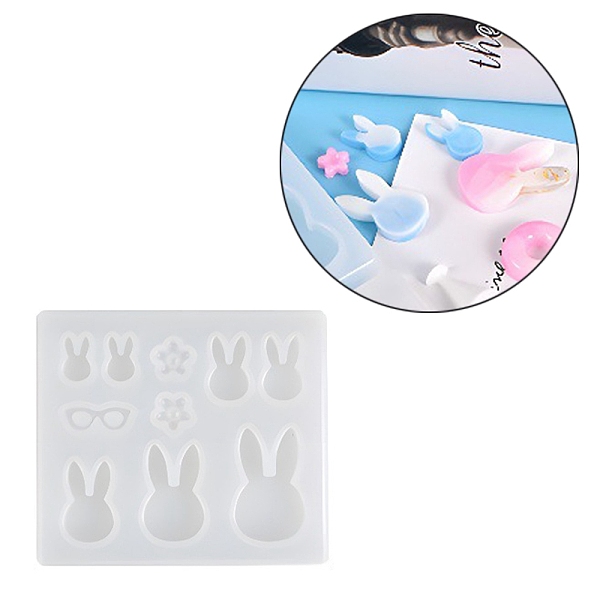 PandaHall Bunny Theme Silhouette Silicone Molds, Resin Casting Molds, For UV Resin, Epoxy Resin Jewelry Making, Rabbit Head & FLower &..., White
PandaHall Bunny Theme Silhouette Silicone Molds, Resin Casting Molds, For UV Resin, Epoxy Resin Jewelry Making, Rabbit Head & FLower &..., White