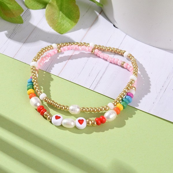 PandaHall 2Pcs 2 Style Glass Seed Stretch Beaded Bracelets Set, Stackable Bracelets for Women Girls, with Natural Cultured Freshwater Pearl..., Multicolor
PandaHall 2Pcs 2 Style Glass Seed Stretch Beaded Bracelets Set, Stackable Bracelets for Women Girls, with Natural Cultured Freshwater Pearl..., Multicolor