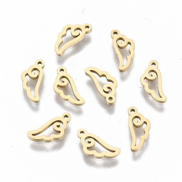 PandaHall 304 Stainless Steel Charms, Laser Cut, Wing, Real 14K Gold Plated, 8.5x4x1mm, Hole: 0.7mm 304 Stainless Steel Wing
PandaHall 304 Stainless Steel Charms, Laser Cut, Wing, Real 14K Gold Plated, 8.5x4x1mm, Hole: 0.7mm 304 Stainless Steel Wing