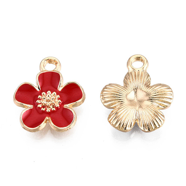 PandaHall Eco-Friendly Zinc Alloy Pendants, with Enamel, Cadmium Free & Nickel Free & Lead Free, 5- Petal Flower, Light Gold, Red, 16x13x3mm...
PandaHall Eco-Friendly Zinc Alloy Pendants, with Enamel, Cadmium Free & Nickel Free & Lead Free, 5- Petal Flower, Light Gold, Red, 16x13x3mm...