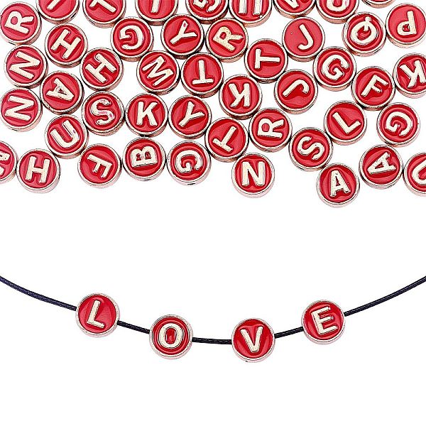 PandaHall Alloy Enamel Beads, Flat Round with Letter, Light Gold, Red, 8x3.5mm, Hole: 1.4mm, 50pcs/box Alloy+Enamel Flat Round Red
PandaHall Alloy Enamel Beads, Flat Round with Letter, Light Gold, Red, 8x3.5mm, Hole: 1.4mm, 50pcs/box Alloy+Enamel Flat Round Red