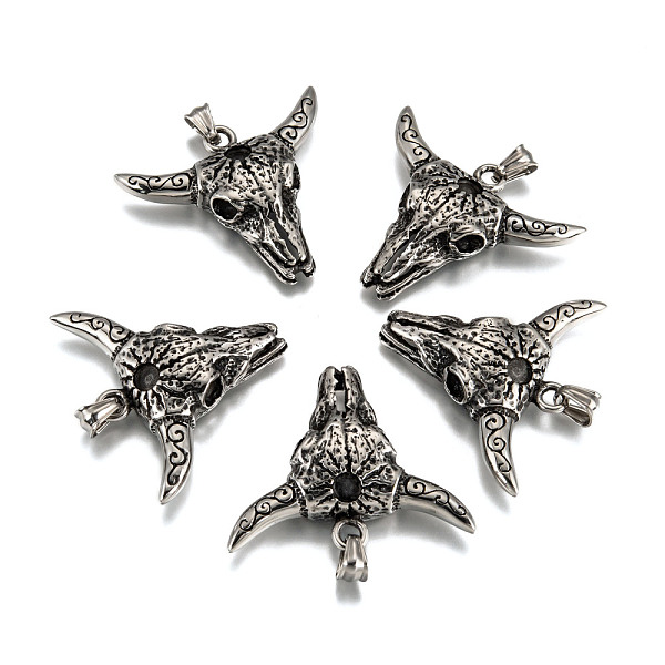 PandaHall 316 Surgical Stainless Steel Big Pendants, Cattle Skull, Antique Silver, 43x50x11mm, Hole: 8x4mm 316 Surgical Stainless Steel...
PandaHall 316 Surgical Stainless Steel Big Pendants, Cattle Skull, Antique Silver, 43x50x11mm, Hole: 8x4mm 316 Surgical Stainless Steel...