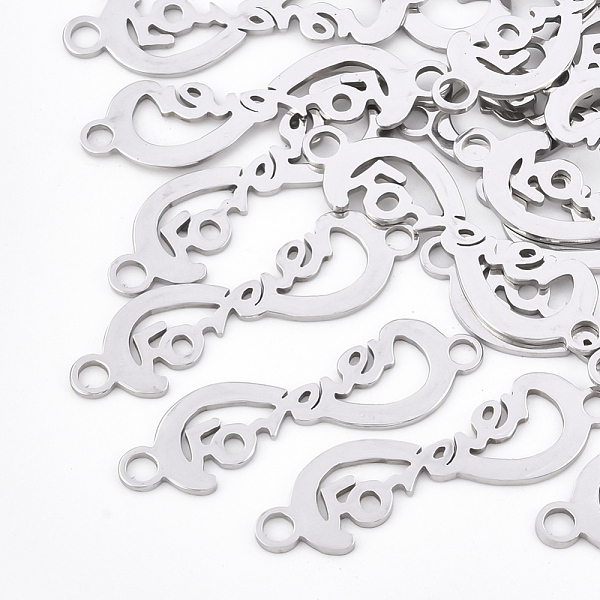 PandaHall 201 Stainless Steel Links connectors, Laser Cut Links, Infinity with Word Forever, Stainless Steel Color, 10x35x1mm, Hole: 2mm 201...
PandaHall 201 Stainless Steel Links connectors, Laser Cut Links, Infinity with Word Forever, Stainless Steel Color, 10x35x1mm, Hole: 2mm 201...