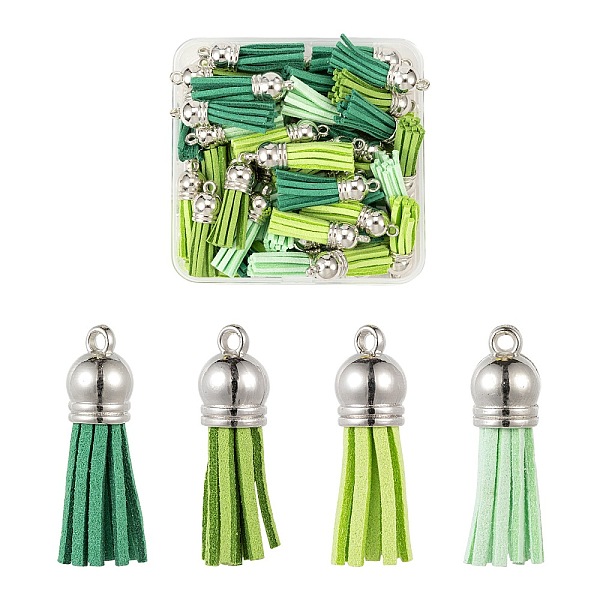 PandaHall 60Pcs 4 Colors Faux Suede Tassel Pendant Decorations, with Platinum CCB Plastic Cord Ends, Green, 33~35x10mm, Hole: 2.5mm...
PandaHall 60Pcs 4 Colors Faux Suede Tassel Pendant Decorations, with Platinum CCB Plastic Cord Ends, Green, 33~35x10mm, Hole: 2.5mm...
