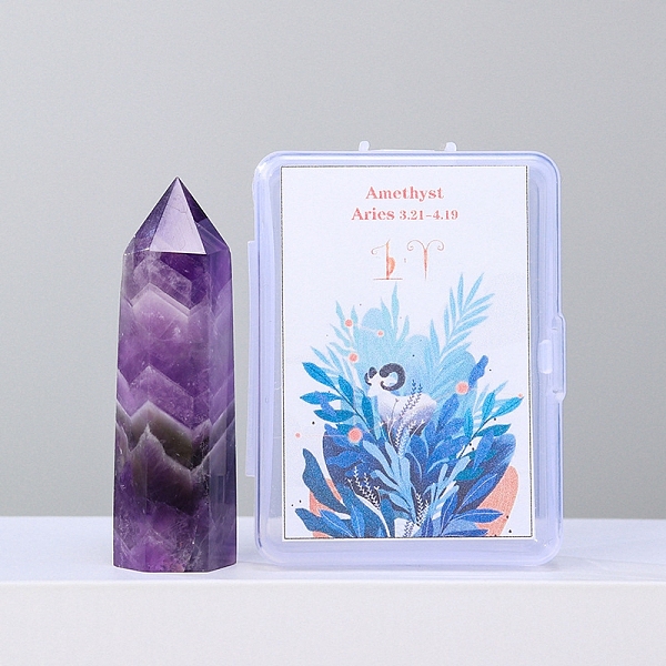 PandaHall Point Tower Natural Amethyst Healing Stone Wands, for Reiki Chakra Meditation Therapy Decos, Hexagonal Prisms, 50mm Amethyst Aries
PandaHall Point Tower Natural Amethyst Healing Stone Wands, for Reiki Chakra Meditation Therapy Decos, Hexagonal Prisms, 50mm Amethyst Aries