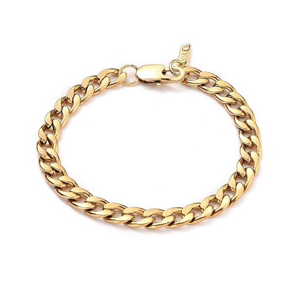 PandaHall Woman's 304 Stainless Steel Cuban Link Chain Bracelets, with Lobster Claw Clasps, Golden, 7-7/8 inch(20cm), 7mm Stainless Steel
PandaHall Woman's 304 Stainless Steel Cuban Link Chain Bracelets, with Lobster Claw Clasps, Golden, 7-7/8 inch(20cm), 7mm Stainless Steel