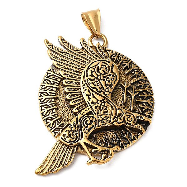 PandaHall Viking Jewelry 304 Stainless Steel Pendants, Norse Talisman Viking Raven Pendants, Real 18K Gold Plated, 57x51x6mm, Hole: 9x5mm...
PandaHall Viking Jewelry 304 Stainless Steel Pendants, Norse Talisman Viking Raven Pendants, Real 18K Gold Plated, 57x51x6mm, Hole: 9x5mm...