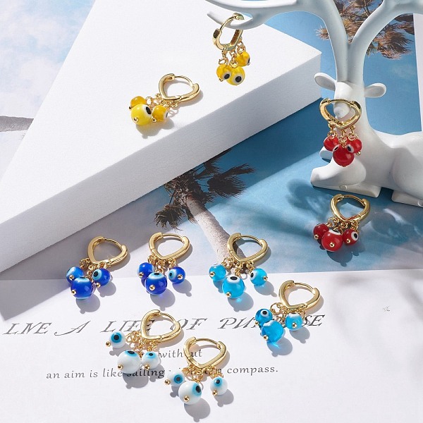 PandaHall Evil Eye Lampwork Round Beads Dangle Hoop Earrings, Brass Heart Earrings for Girl Women, Golden, Mixed Color, 31x15mm, Pin: 1mm..., Multicolor
PandaHall Evil Eye Lampwork Round Beads Dangle Hoop Earrings, Brass Heart Earrings for Girl Women, Golden, Mixed Color, 31x15mm, Pin: 1mm..., Multicolor