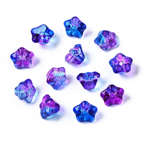 PandaHall Two Tone Transparent Spray Painted Glass Beads, Flower, Blue, 10x10x7mm, Hole: 1.2mm Glass Flower Blue
PandaHall Two Tone Transparent Spray Painted Glass Beads, Flower, Blue, 10x10x7mm, Hole: 1.2mm Glass Flower Blue