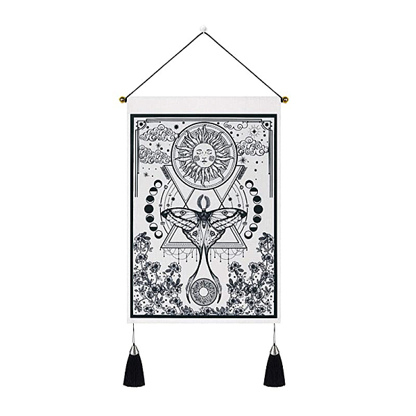 PandaHall Polyester Moth Pattern Wall Tapestrys, for Home Decoration, with Wood Bar, Nulon Rope, Plastic Hook, Rectangle, White, 500x350mm...
PandaHall Polyester Moth Pattern Wall Tapestrys, for Home Decoration, with Wood Bar, Nulon Rope, Plastic Hook, Rectangle, White, 500x350mm...