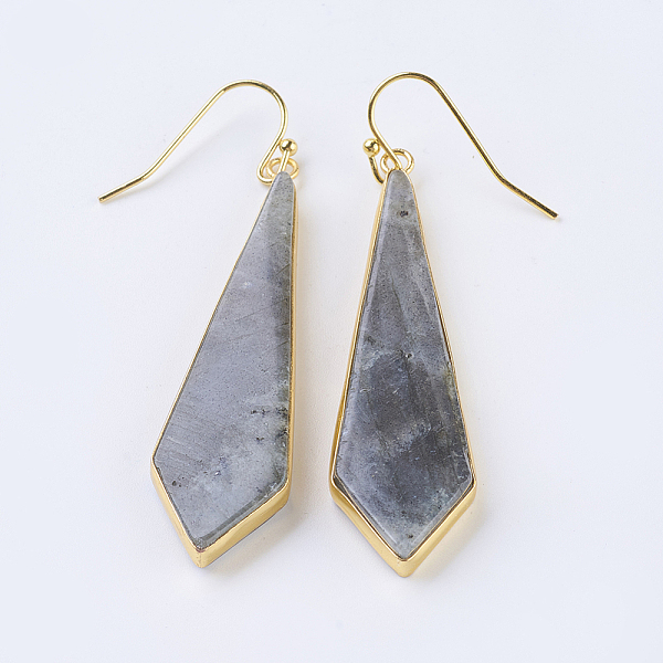 PandaHall Natural Labradorite Dangle Earrings, with Brass Findings, Golden, Kite, 57~60mm, Pin: 0.7mm Labradorite
PandaHall Natural Labradorite Dangle Earrings, with Brass Findings, Golden, Kite, 57~60mm, Pin: 0.7mm Labradorite