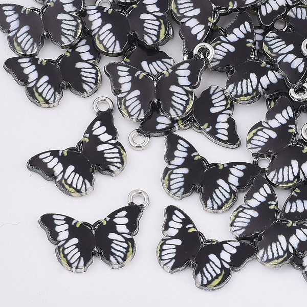 PandaHall Printed Alloy Pendants, with Enamel, Butterfly, Platinum, Black, 13.5x20x2mm, Hole: 1.6mm Alloy+Enamel Butterfly Black
PandaHall Printed Alloy Pendants, with Enamel, Butterfly, Platinum, Black, 13.5x20x2mm, Hole: 1.6mm Alloy+Enamel Butterfly Black