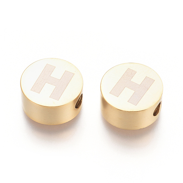 PandaHall 304 Stainless Steel Beads, Flat Round with Letter, Letter.H, 10x4.5mm, Hole: 2mm 304 Stainless Steel Letter H
PandaHall 304 Stainless Steel Beads, Flat Round with Letter, Letter.H, 10x4.5mm, Hole: 2mm 304 Stainless Steel Letter H