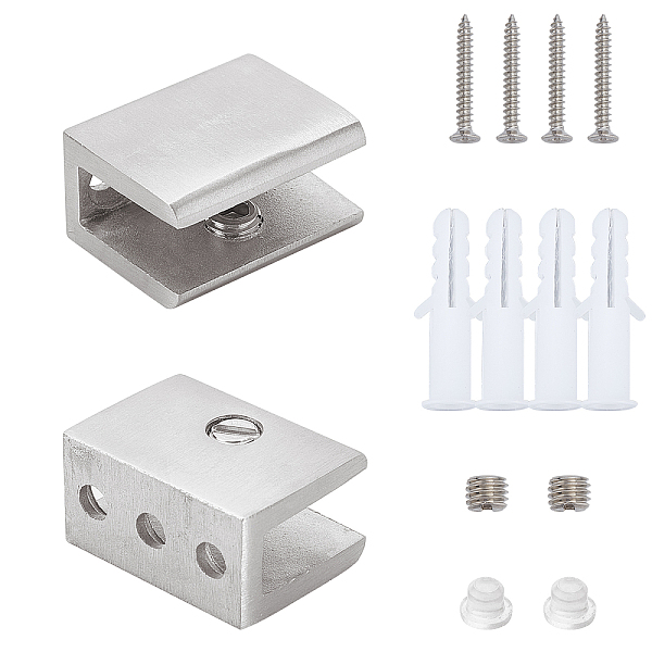 PandaHall 2 Sets 304 Stainless Steel Glass Clamp Clip, No-drill-on-glass Fixed Panel Clamp Bracket Flat Back Connection Adjustable Clamp...
PandaHall 2 Sets 304 Stainless Steel Glass Clamp Clip, No-drill-on-glass Fixed Panel Clamp Bracket Flat Back Connection Adjustable Clamp...