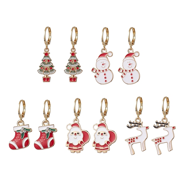 PandaHall 5Pairs 5 Styles Christmas Theme Alloy Enamel Dangle Earrings, 304 Stainless Steel Leverback Earrings for Women, Mixed Color..., Multicolor
PandaHall 5Pairs 5 Styles Christmas Theme Alloy Enamel Dangle Earrings, 304 Stainless Steel Leverback Earrings for Women, Mixed Color..., Multicolor