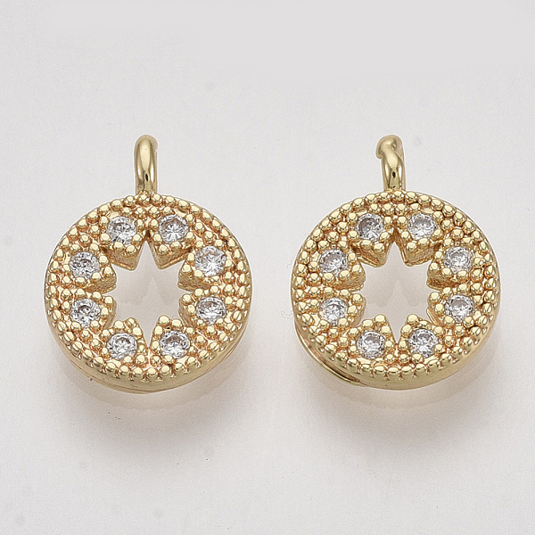 PandaHall Brass Micro Pave Cubic Zirconia Pendants, Flat Round, Clear, Nickel Free, Real 18K Gold Plated, 11x8x1.5mm, Hole: 1.2mm...
PandaHall Brass Micro Pave Cubic Zirconia Pendants, Flat Round, Clear, Nickel Free, Real 18K Gold Plated, 11x8x1.5mm, Hole: 1.2mm...