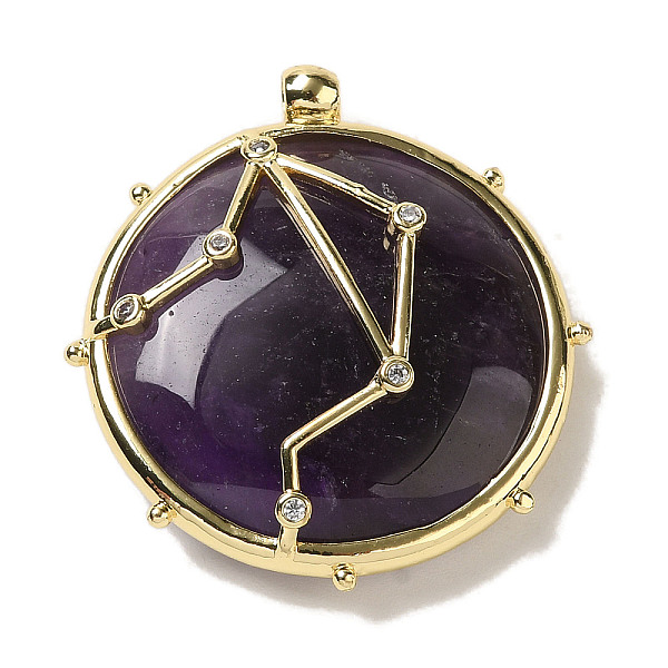 PandaHall Constellation Natural Amethyst Pendants, Brass Flat Round Charms, Golden, Libra, 32x30x9mm, Hole: 2mm Amethyst Libra
PandaHall Constellation Natural Amethyst Pendants, Brass Flat Round Charms, Golden, Libra, 32x30x9mm, Hole: 2mm Amethyst Libra
