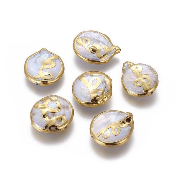 PandaHall Natural Cultured Freshwater Pearl Beads, with Brass Findings, Nuggets, White, Golden, 20~23x17~19.5x5~6.5mm, Hole: 0.8mm Pearl...
PandaHall Natural Cultured Freshwater Pearl Beads, with Brass Findings, Nuggets, White, Golden, 20~23x17~19.5x5~6.5mm, Hole: 0.8mm Pearl...