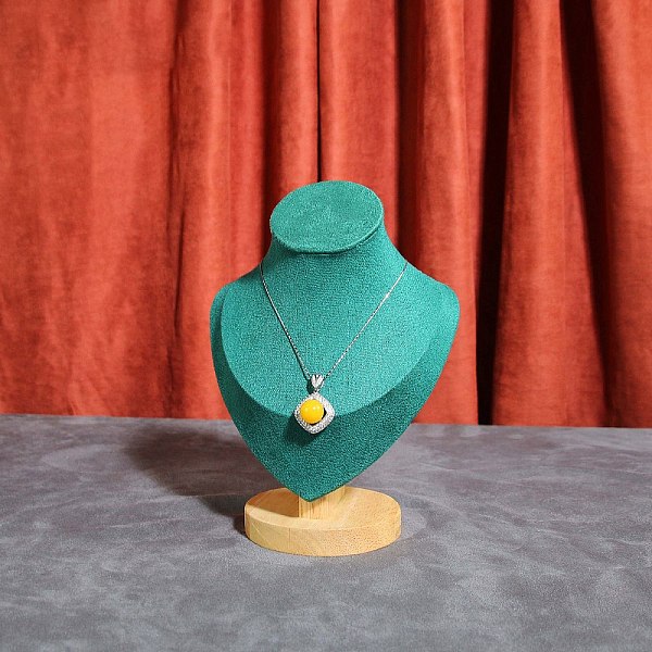PandaHall Velvet Bust Necklace Display Stands with Wooden Base, Jewelry Holder for Necklace Storage, Teal, 14.5x9x24.5cm Velvet Cyan
PandaHall Velvet Bust Necklace Display Stands with Wooden Base, Jewelry Holder for Necklace Storage, Teal, 14.5x9x24.5cm Velvet Cyan