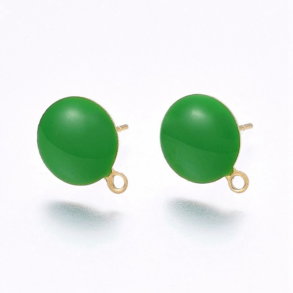 PandaHall Ion Plating(IP) 304 Stainless Steel Stud Earring Findings, with Loop, Enamel, Flat Round, Golden, Green, 12.5x10x2mm, Hole: 1.2mm...
PandaHall Ion Plating(IP) 304 Stainless Steel Stud Earring Findings, with Loop, Enamel, Flat Round, Golden, Green, 12.5x10x2mm, Hole: 1.2mm...