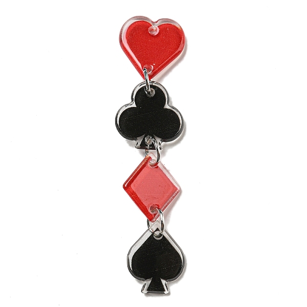 PandaHall Acrylic Iron Pendants, Poker, 72.5x14x2.5mm, Hole: 1.5mm Iron+Acrylic Others Red
PandaHall Acrylic Iron Pendants, Poker, 72.5x14x2.5mm, Hole: 1.5mm Iron+Acrylic Others Red