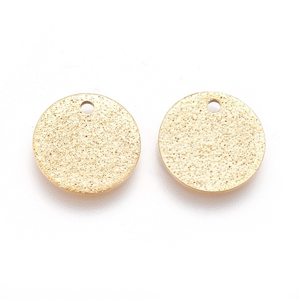 PandaHall Ion Plating(IP) 304 Stainless Steel Charms, Textured, Flat Round with Bumpy, Golden, 12x0.8mm, Hole: 1.4mm 304 Stainless Steel...
PandaHall Ion Plating(IP) 304 Stainless Steel Charms, Textured, Flat Round with Bumpy, Golden, 12x0.8mm, Hole: 1.4mm 304 Stainless Steel...