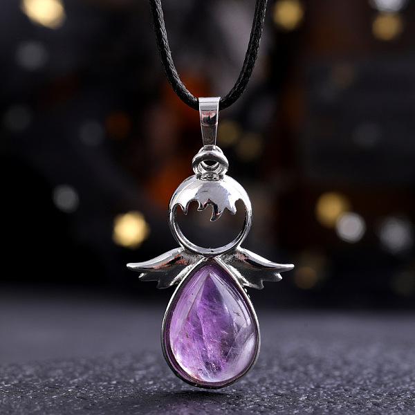 PandaHall Angel Wings Crystal Teardropt Pendant Necklaces Natural Gemstone White
PandaHall Angel Wings Crystal Teardropt Pendant Necklaces Natural Gemstone White