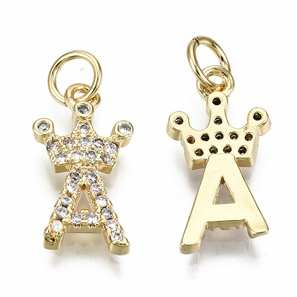 PandaHall Brass Micro Pave Clear Cubic Zirconia Pendants, with Jump Ring, Nickel Free, Letter, Real 16K Gold Plated, Letter.A, 16x9x2mm...
PandaHall Brass Micro Pave Clear Cubic Zirconia Pendants, with Jump Ring, Nickel Free, Letter, Real 16K Gold Plated, Letter.A, 16x9x2mm...