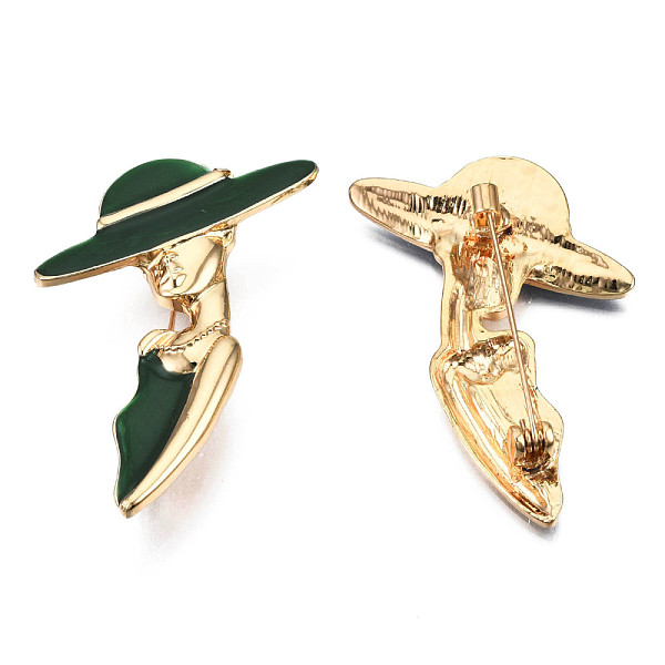 PandaHall Fashion Woman Enamel Pin, Light Gold Plated Alloy Badge for Backpack Clothes, Nickel Free & Lead Free, Dark Green, 45x37.5mm, Pin...
PandaHall Fashion Woman Enamel Pin, Light Gold Plated Alloy Badge for Backpack Clothes, Nickel Free & Lead Free, Dark Green, 45x37.5mm, Pin...