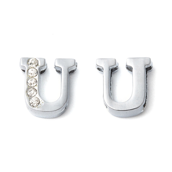 PandaHall Alloy Rhinestone Initial Letter.U Slide Charms Fit DIY Wristbands & Bracelets, Lead Free & Nickel Free, Platinum Color...
PandaHall Alloy Rhinestone Initial Letter.U Slide Charms Fit DIY Wristbands & Bracelets, Lead Free & Nickel Free, Platinum Color...