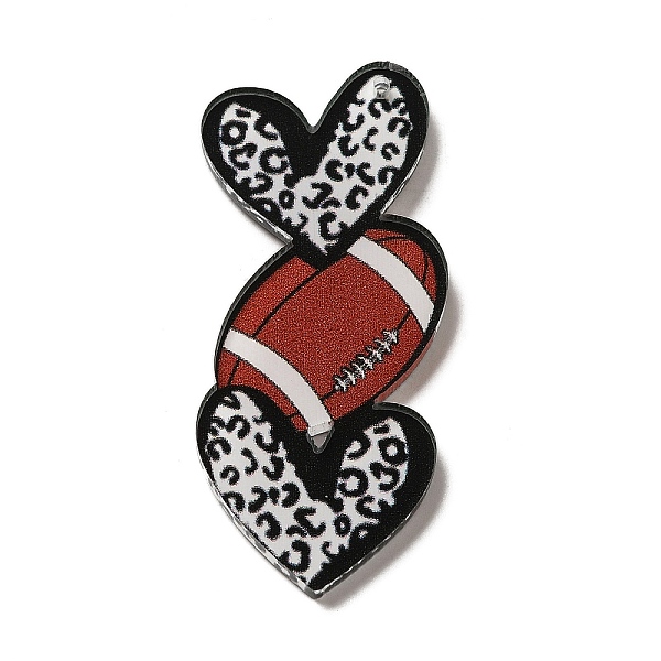 PandaHall Acrylic Pendants, Heart with Sport Ball, Rugby, 49.5x20.5x2mm, Hole: 1.2mm Acrylic Rugby
PandaHall Acrylic Pendants, Heart with Sport Ball, Rugby, 49.5x20.5x2mm, Hole: 1.2mm Acrylic Rugby