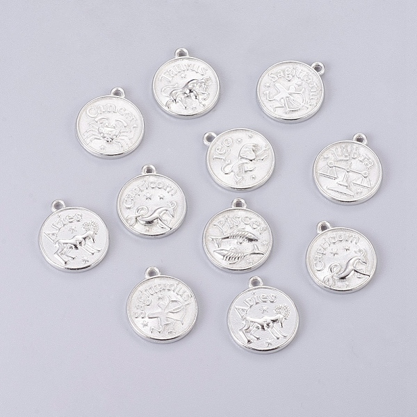 PandaHall Tibetan Style Pendants, Lead Free & Cadmium Free, Flat Round with Mixed Constellation/Zodiac Sign, Platinum, 20x17x2mm, Hole: 2mm...
PandaHall Tibetan Style Pendants, Lead Free & Cadmium Free, Flat Round with Mixed Constellation/Zodiac Sign, Platinum, 20x17x2mm, Hole: 2mm...